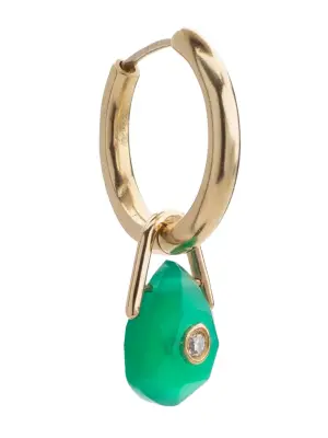 9kt yellow gold Orso green onyx earring