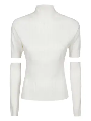 Вязаный свитер с воротником-стойкой