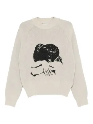 Джемпер с круглым вырезом и жаккардовым узором