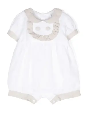 Льняное боди с оборками