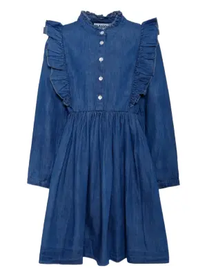 джинсовое платье с оборками