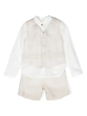 Льняной костюм-тройка