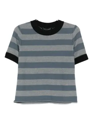 Полосатая трикотажная футболка с короткими рукавами