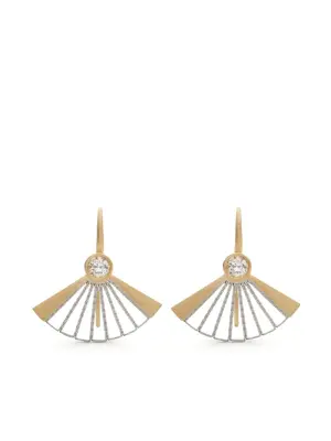 18kt yellow gold Vintage Fan diamond earrings