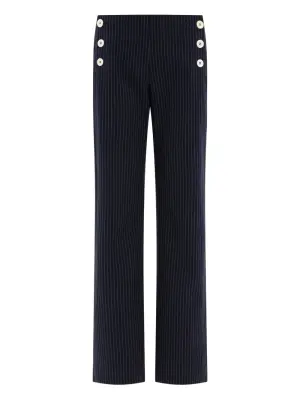 Брюки в тонкую полоску