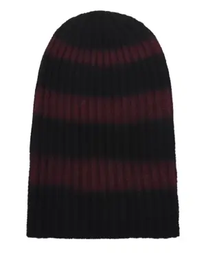 Вязаная шапка в полоску