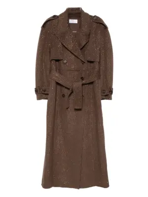 Двубортный тренч с кристаллами