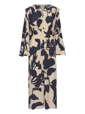Платье миди с цветочным принтом