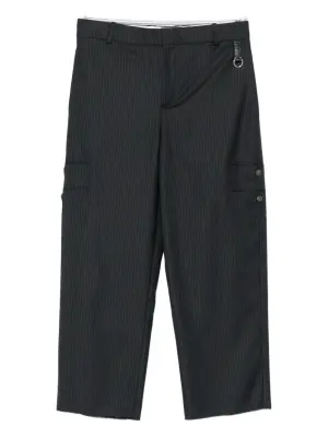 Брюки в полоску с прорезными карманами