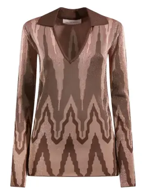 Джемпер-поло с геометрическим узором