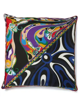 Шелковая подушка с принтом Patchwork