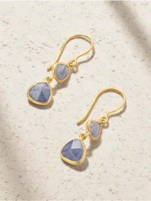 Серьги из сапфиров в золотой оправе 18 карат