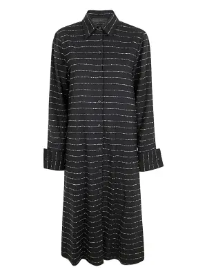 Полосатое платье на пуговицах