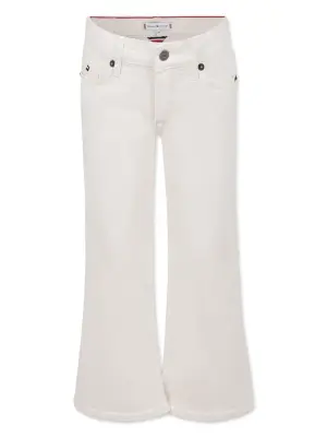 Расклешенные джинсы с вышитым логотипом