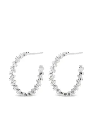 Серьги-кольца с цирконами