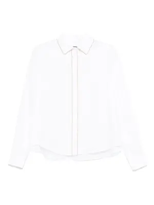 piped-trim cotton shirt