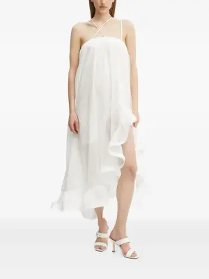 Платье миди с оборками