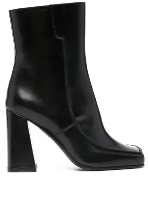 95mm square-toe leather ankle boots