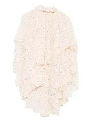 Плиссированная блузка в горох