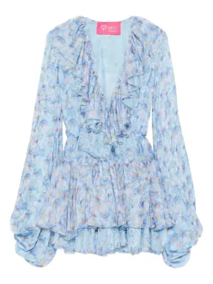 Мини-платье с цветочным принтом