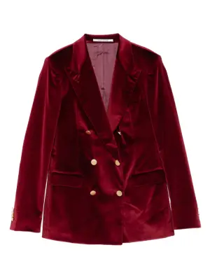 Бархатный двубортный пиджак