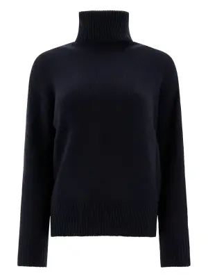 свитер в рубчик с высоким воротником