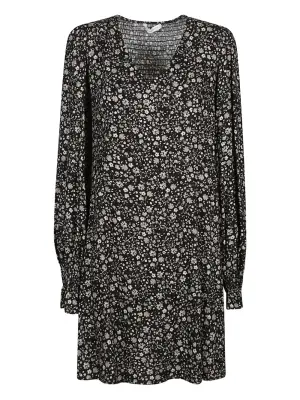 Платье с цветочным принтом и присборенной отделкой