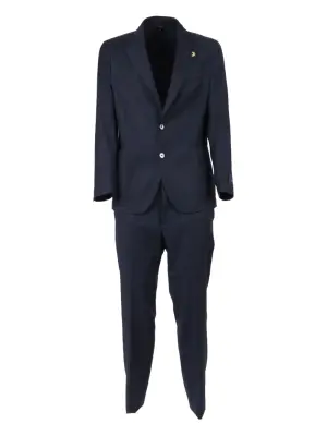 Однобортный костюм с лацканами с вырезом