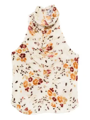 Блузка со сборками и цветочным принтом