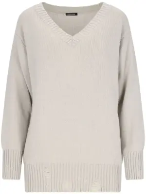 Свитер с эффектом потертости