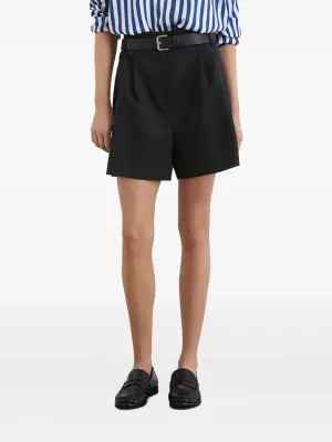 плиссированные шорты с завышенной талией