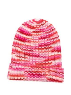 кашемировая шапка бини в полоску