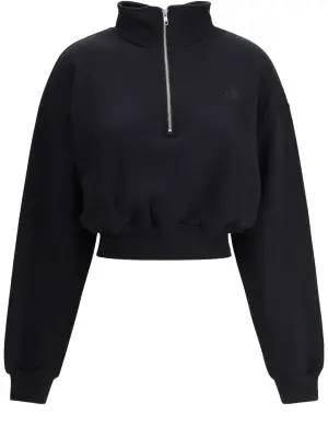 Укороченная толстовка с высоким воротником