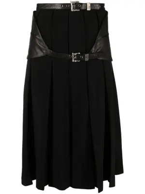Юбка миди со складками и поясом
