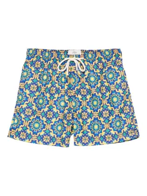 Плавки-шорты с кулиской и узором