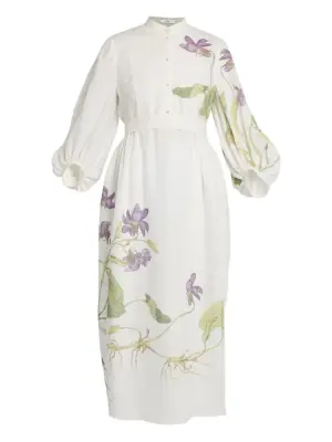 Платье миди с цветочным принтом