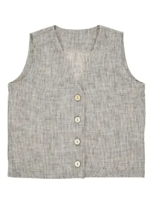 жилет из смесового льна
