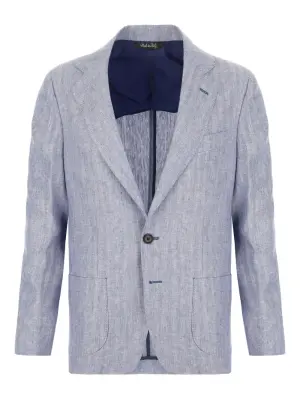 Льняной пиджак с вышивкой