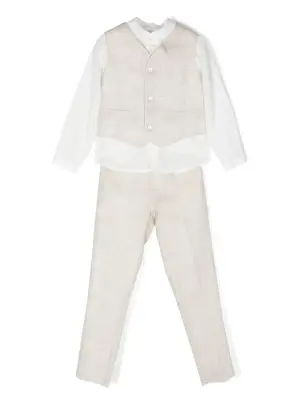 Льняной костюм-тройка