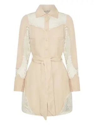 Платье мини с кружевом