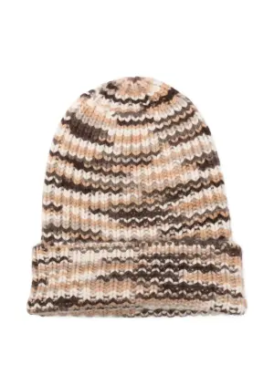 кашемировая шапка бини в полоску