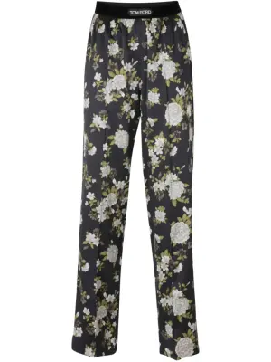 Пижамные брюки с цветочным принтом