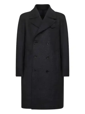 Двубортное шерстяное пальто