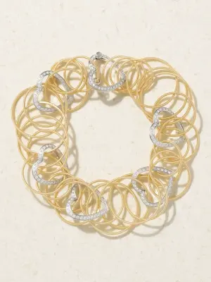 Браслет BUCCELLATI Hawaii из 18-каратного желтого и белого золота с бриллиантами