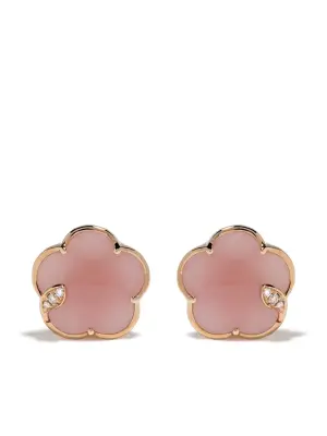 Серьги-гвоздики Bon Ton из розового золота с кварцем и бриллиантами