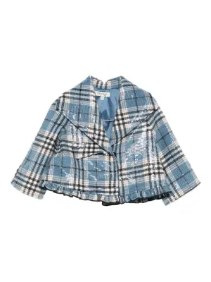 Пиджак в клетку с отделкой из пайеток