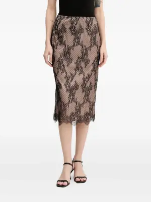 Юбка миди с кружевом