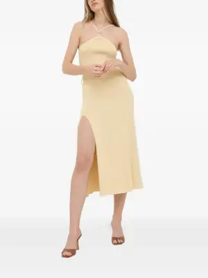 Платье миди с вырезами и кольцами