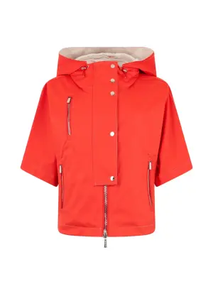 Куртка с капюшоном и короткими рукавами