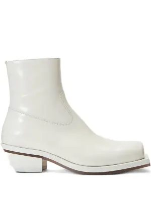 Ботинки на молнии с квадратным мысом и каблуком 60 мм